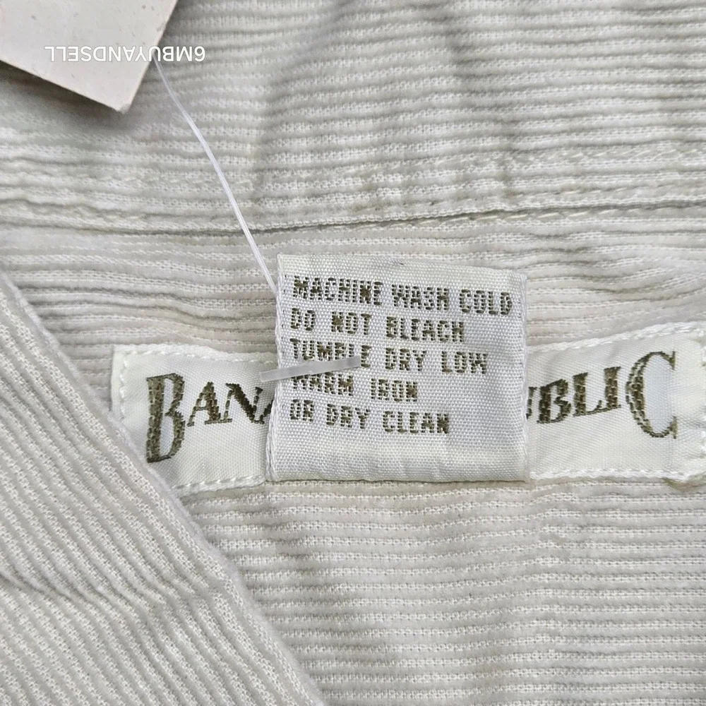 Vintage Banana‎ Republic Mens Corduroy Shirt L Beige Cotton Button Down Portugal